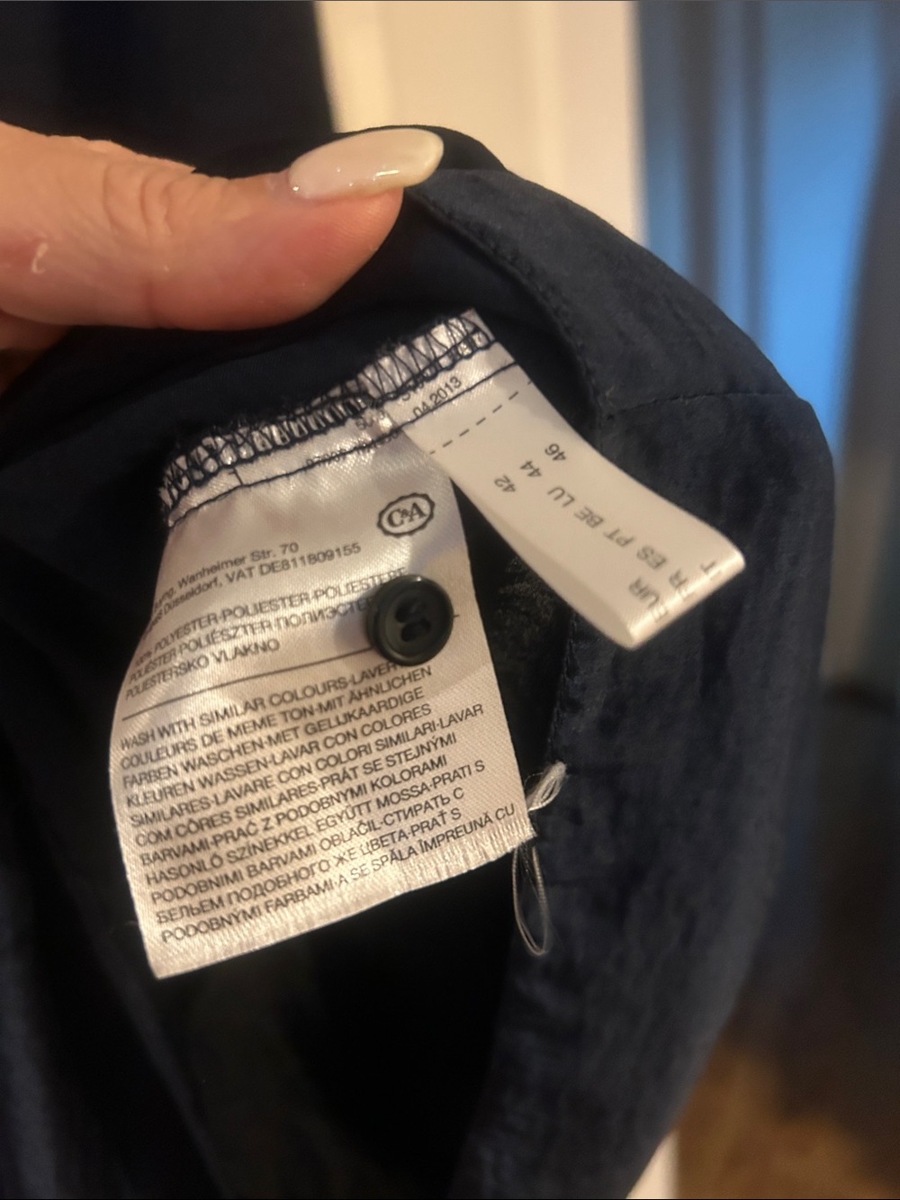 Wit & Wisdom Navy Ruffle-Shoulder Mini Dress - Picture 5 of 8